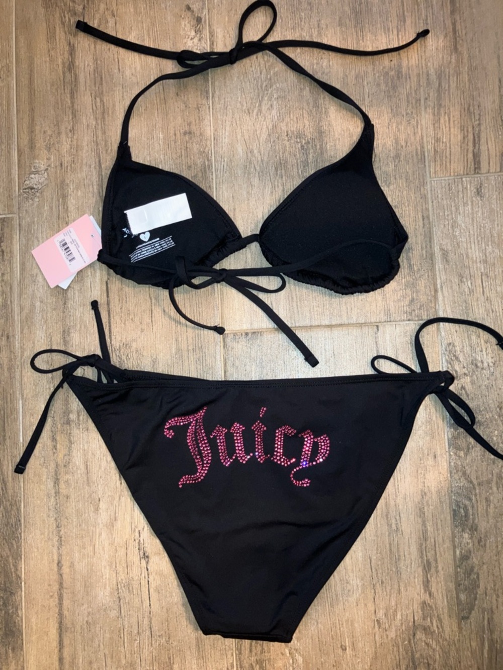 💋Juicy Couture ✨bling✨ bikini 2-pc swimsuit bathing suit sz M NWT - Picture 4 of 8